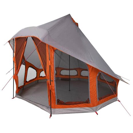 Tipi Tent met dak Grijs en Oranje 404 x 370 x 270 cm taft 2