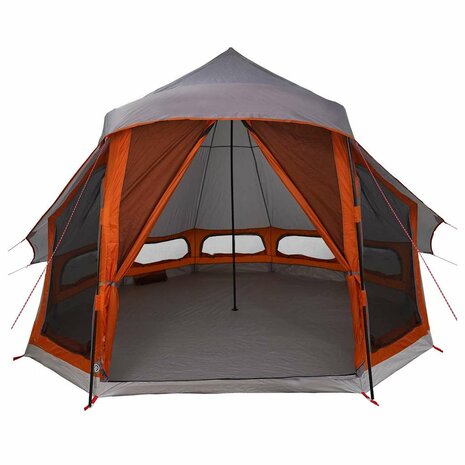 Tipi Tent met dak Grijs en Oranje 404 x 370 x 270 cm taft 4