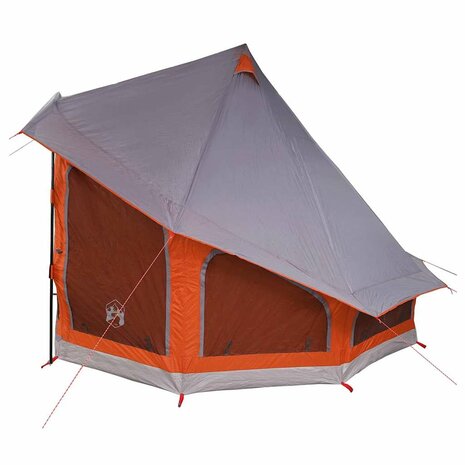 Tipi Tent met dak Grijs en Oranje 404 x 370 x 270 cm taft 5