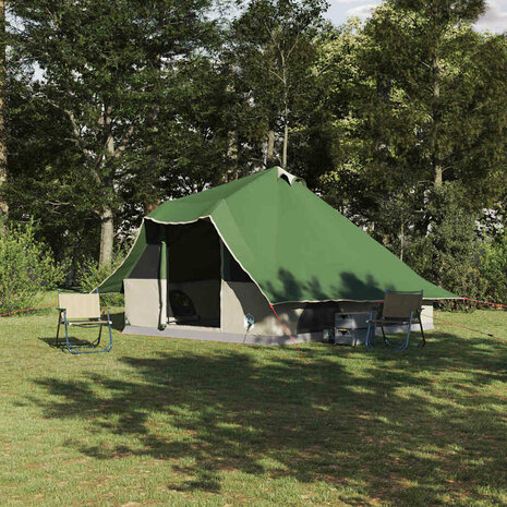 Tipi Tent met dak met opslag Groen 358 x 296 x 258 cm taft 1