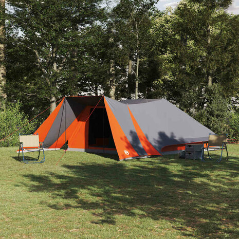 Tipi Tent met dak Grijs en Oranje 660 x 456 x 200 cm taft 1