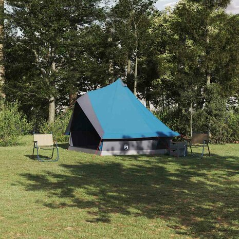 Tipi Tent met dak met opslag Blauw 400 x 346 x 250 cm taft 1