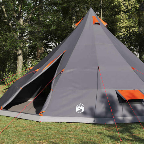 Tipi Tent met dak Grijs en Oranje 560 x 560 x 300 cm taft 3