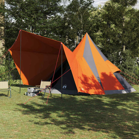 Tipi Tent met dak Grijs en Oranje 510 x 690 x 330 cm taft 1
