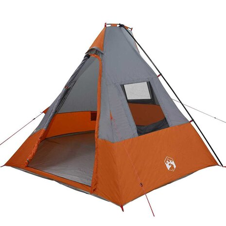Tipi Tent met dak Grijs en Oranje 383 x 338 x 217 cm taft 2