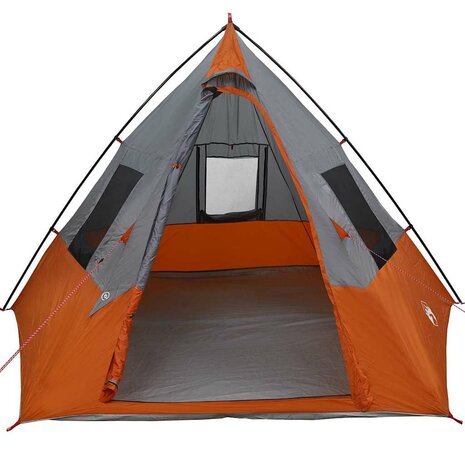 Tipi Tent met dak Grijs en Oranje 383 x 338 x 217 cm taft 4