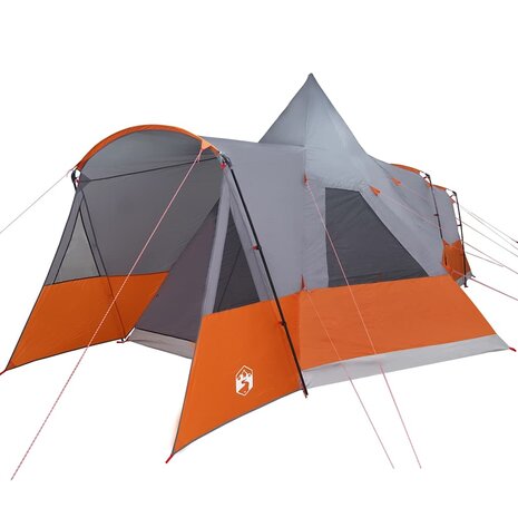 Tipi Tent 8-Persoon Grijs en Oranje 720 x 465 x 295 cm 4