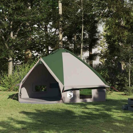 Tipi Tent 8-Persoon met dak Groen en Wit 490 x 410 x 210 cm 1