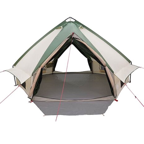 Tipi Tent 8-Persoon met dak Groen en Wit 490 x 410 x 210 cm 5