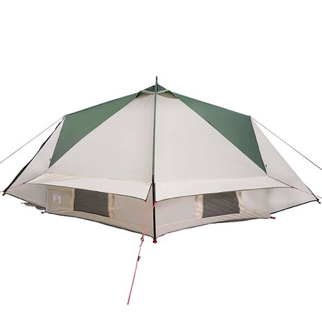 Tipi Tent voor 6 Personen Groen en Wit 490 x 410 x 210 cm 6