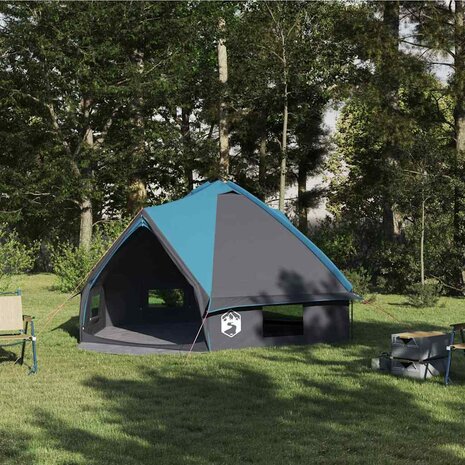 Tipi Tent voor 6 Personen Blauw en Grijs 431 x 366 x 185 cm 1