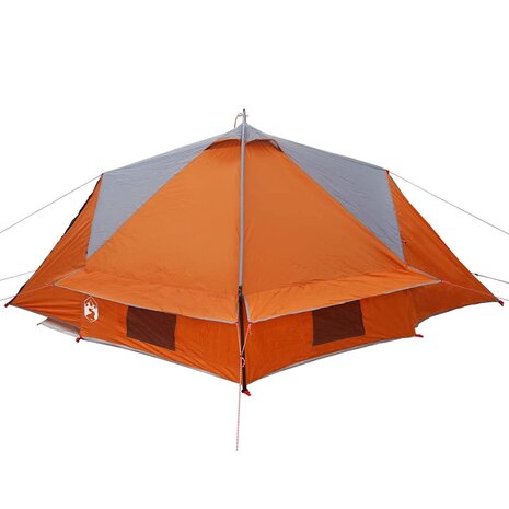 Tipi Tent 4-Person met dak Grijs en Oranje 388 x 320 x 169 cm 6