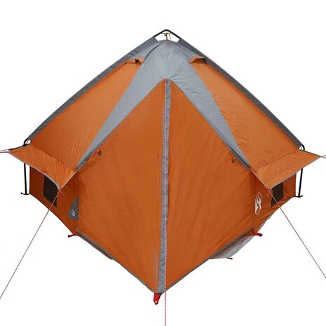 Tipi Tent 4-Person met dak Grijs en Oranje 388 x 320 x 169 cm 7
