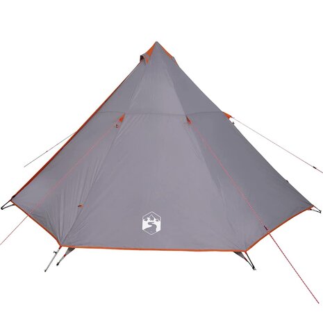 Tipi Tent voor gezin 8-persoons waterdicht grijs en oranje 2