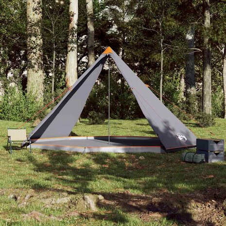 Tipi Tent voor gezin 8-persoons waterdicht grijs en oranje 3
