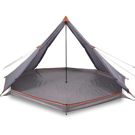 Tipi Tent voor gezin 8-persoons waterdicht grijs en oranje 4