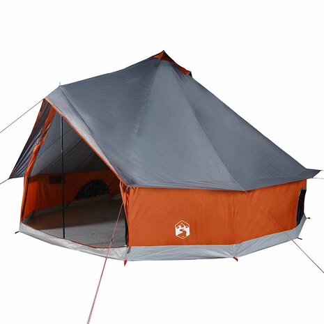 Tipi Tent voor gezin 10-persoons waterdicht grijs en oranje 2