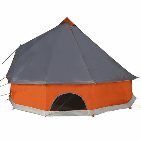 Tipi Tent voor gezin 10-persoons waterdicht grijs en oranje 9