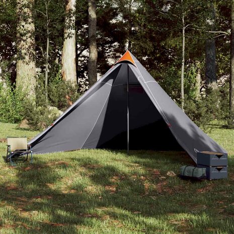 Tipi Tent voor gezin 7-persoons waterdicht grijs en oranje 1