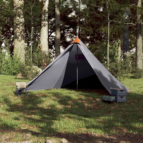 Tipi Tent voor gezin 7-persoons waterdicht grijs en oranje 3