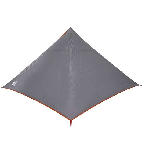 Tipi Tent voor gezin 7-persoons waterdicht grijs en oranje 8