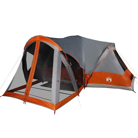 Tipi Tent voor gezin 8-persoons waterdicht grijs en oranje 4