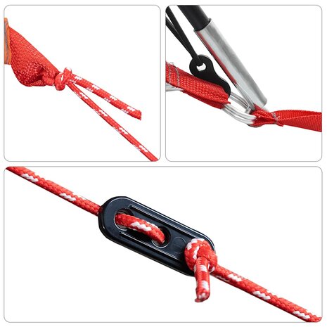 Tunneltent 6-persoons waterdicht grijs en oranje 8