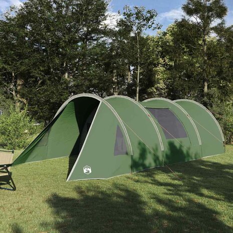 Tunnel Tent 4-Person met dak Groen en Wit 778 x 356 x 210 cm 1