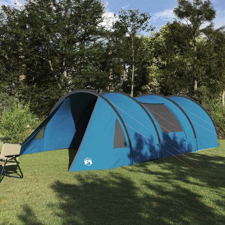 Tunnel Tent 5-Person met dak Blauw en Grijs 805 x 405 x 211 cm 1