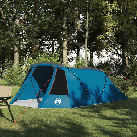 Tunnel Tent 3-Person met dak Blauw en Grijs 328 x 228 x 115 cm 1