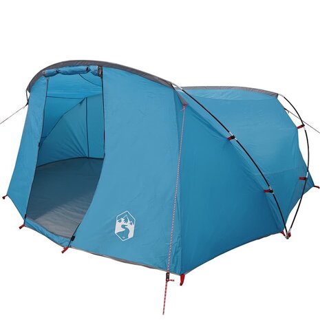 Tunnel Tent 4-Person met dak Blauw en Grijs 318 x 275 x 140 cm 2