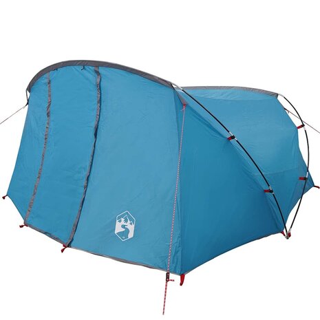 Tunnel Tent 4-Person met dak Blauw en Grijs 318 x 275 x 140 cm 4