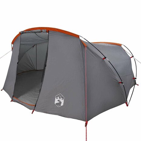 Tunnel Tent 4-Person met dak Grijs en Oranje 318 x 275 x 140 cm 2