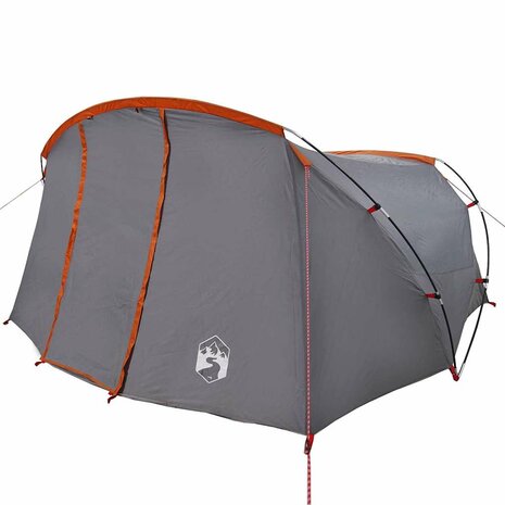 Tunnel Tent 4-Person met dak Grijs en Oranje 318 x 275 x 140 cm 4