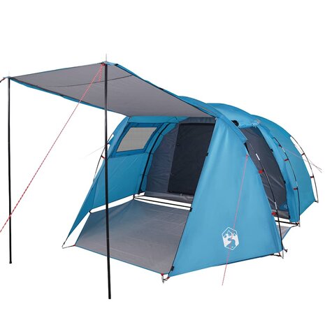 Tunneltent 4-persoons waterdicht blauw 4