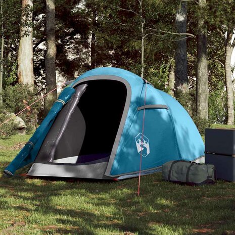 Tunneltent 2-persoons waterdicht blauw 1