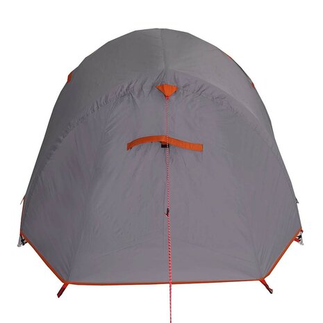 Tunneltent 2-persoons waterdicht grijs en oranje 9