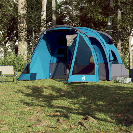 Tunneltent 4-persoons waterdicht blauw 4