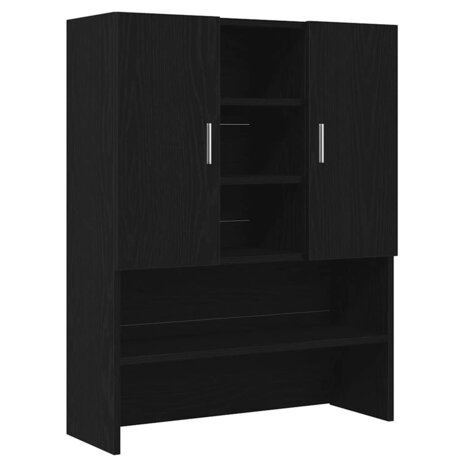 Wasmachinekast 2 pcs Zwart Eiken 70,5 x 71,5 x 181,5 cm 6