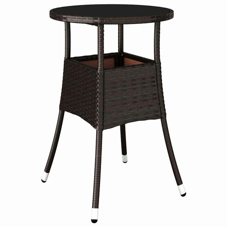 Tuin eettafelset 3 pcs Bruin poly rattan 5