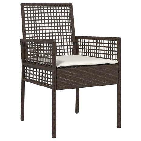 Tuin eettafelset 3 pcs Bruin poly rattan 6