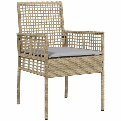 Tuin eettafelset 3 pcs Beige poly rattan 6