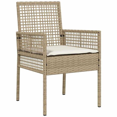Tuin eettafelset 3 pcs Beige poly rattan 6