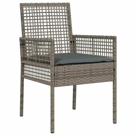 Tuin eettafelset 3 pcs Grijs poly rattan 6