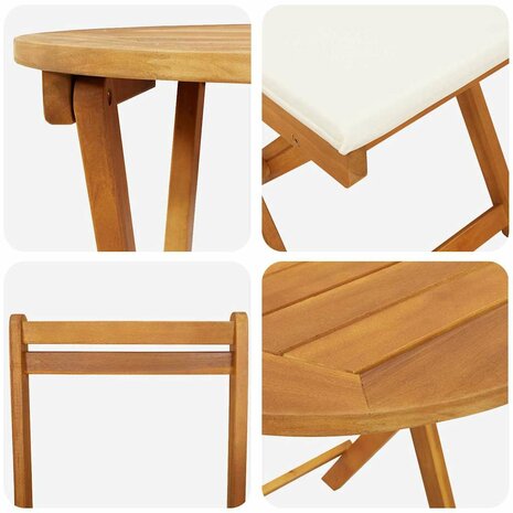 Tuin eettafelset 3 pcs Olie naturel Massief Acaciahout 9