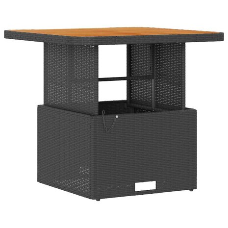 Tuin eettafelset Zwart poly rattan 5