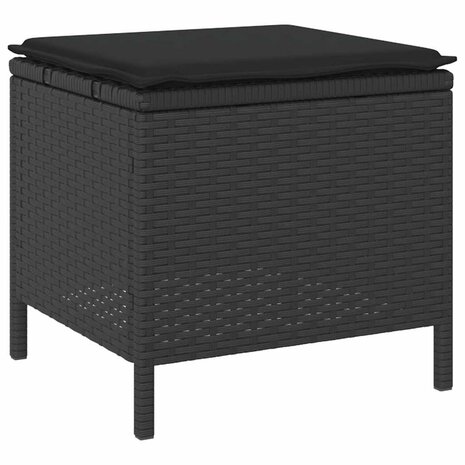 Tuin eettafelset Zwart poly rattan 6