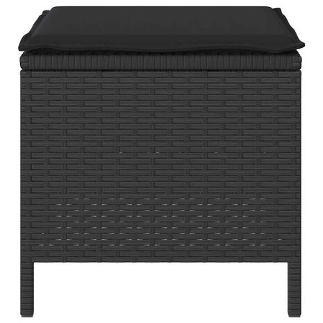 Tuin eettafelset Zwart poly rattan 8