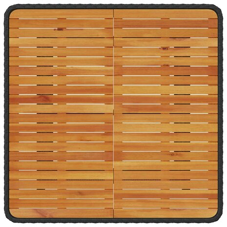 Tuin eettafelset Zwart poly rattan 9