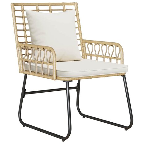Tuin eettafelset 3 pcs Bruin en Cr&egrave;me poly rattan 5
